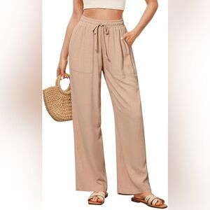 GRAPENT Linen Pants Wide Leg High Waisted Palazzo Trousers Pants